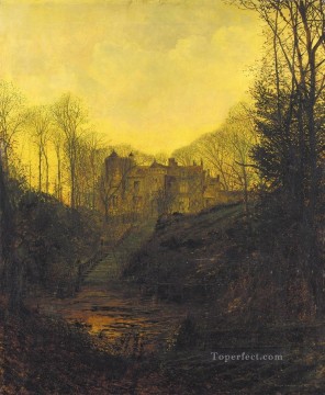 A Manor House in Autumn city scenes John Atkinson Grimshaw Oil Paintings